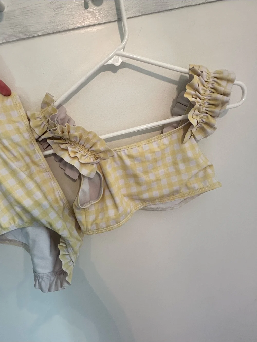 Janie and Jack Yellow and White Gingham Ruffle Two-Piece size 12